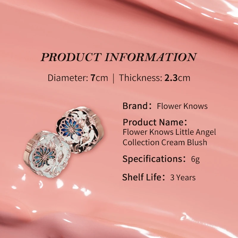 Flower Knows Little Angel Collection Cream Blush 6g Cream Blush Texture Between Dewy And Mochi-like Texture Atural-looking Flush 5