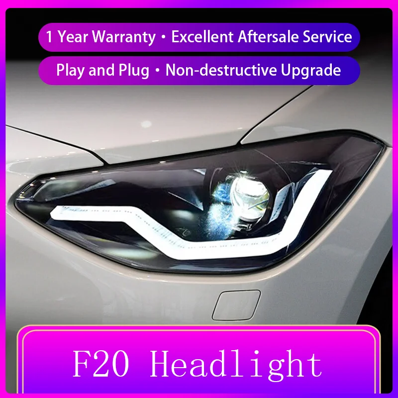 

Пара фар для BMW 1 серии F20 120i 130i 2012-2014, передняя фотовспышка для автомобиля, полная Настройка дневного света, автомобильные аксессуары