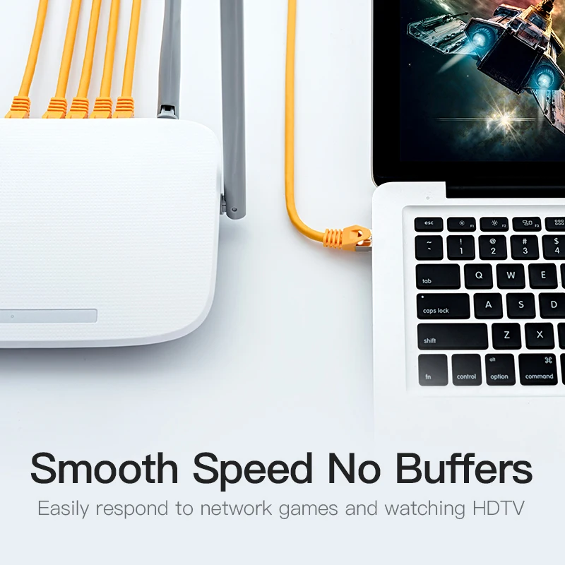 High-Speed Cat 6A Ethernet Cable - RJ45 UTP Network Patch Cord for Modem and Router Connections