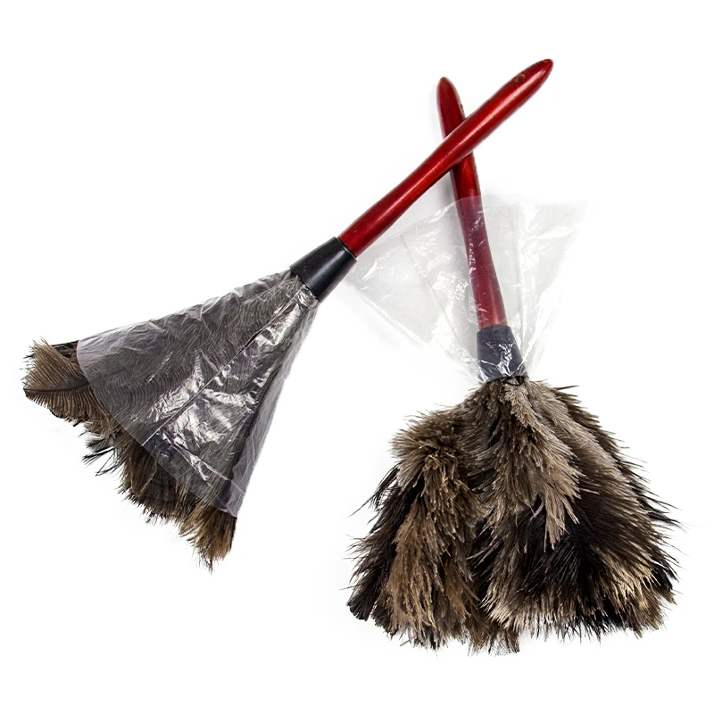 Feather Dusters Ostrich Feathers Duster With Wood Handle Brush Dust Accessories For Household