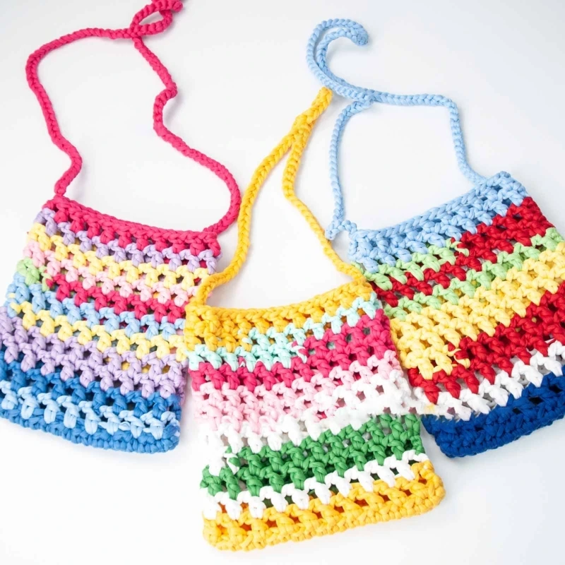 6 Rolls Handmade Fabric Strip DIY T-shirt Yarn Knitting Yarn for Knitting, Crocheting and Crafting for Hand DIY Bag E65B
