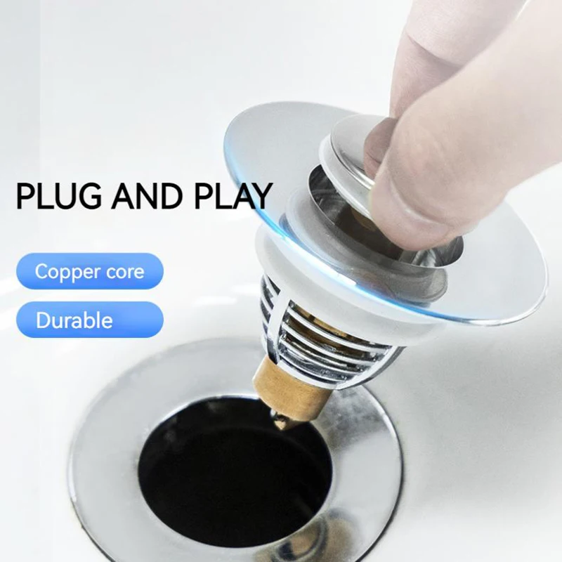 Wash basin sink filter bouncing drain toilet press type sink filter sink overflow cover kitchen sink filter floor drain filter