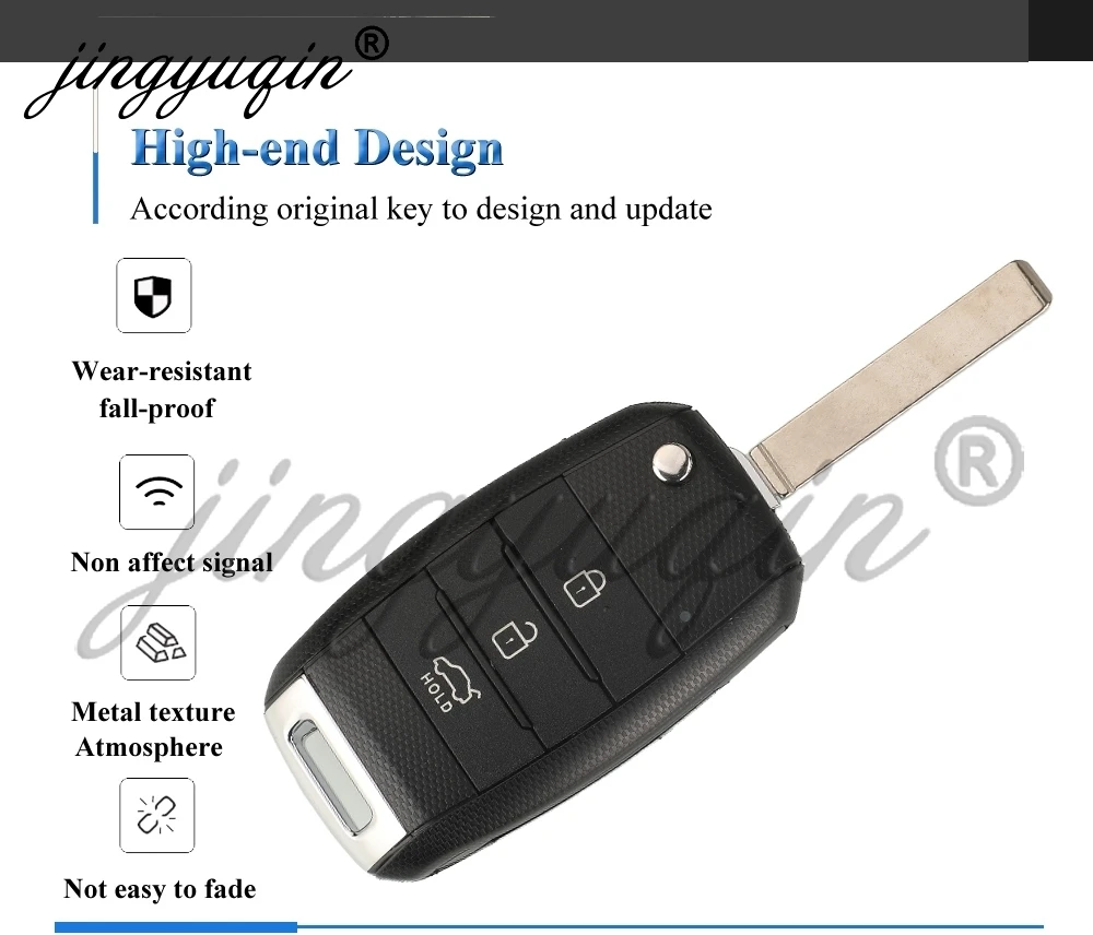 jingyuqin für Kia Rio 2017-2023 Ceed 2011-2018 Klappbarer Fernbedienungsschlüssel 3 Tasten 95430-H0500 433MHz 4D60 SYEC3TX1611 HU134 TOY40 Schlüsselanhänger – Detail 4