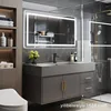 Manufacturers direct bathroom cabinet combination simple solid wood one basin face wash basin toilet washing table bathroom 3