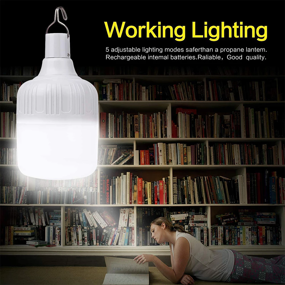Rechargeable Emergency LED Light Bulb With USB Charging Capable To Recharge Mobile Devices Ideal For Power Outage Tent Camping