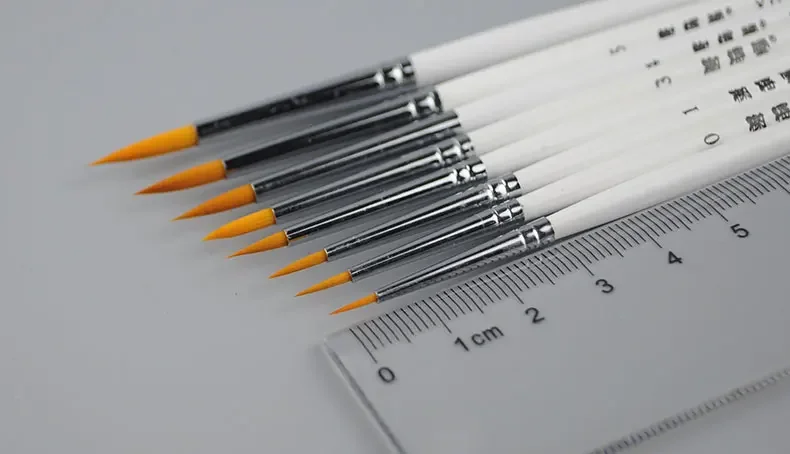 8pieces /lot 00#~6# Outline Pen Pointed Painting Brush Combo for Model Building Military Model DIY X377