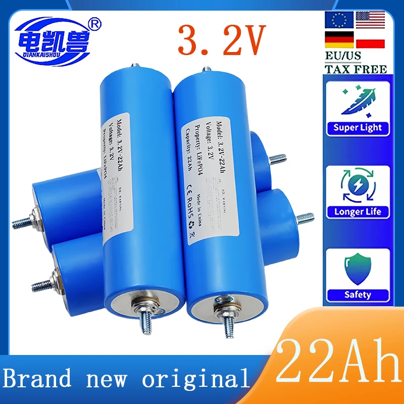 

3,2 V 22Ah 1-16PCS Hochleistungs-Deep-Cycle-Lifepo4-Akku für 12V 24V 48V Li-Ionen-Akku