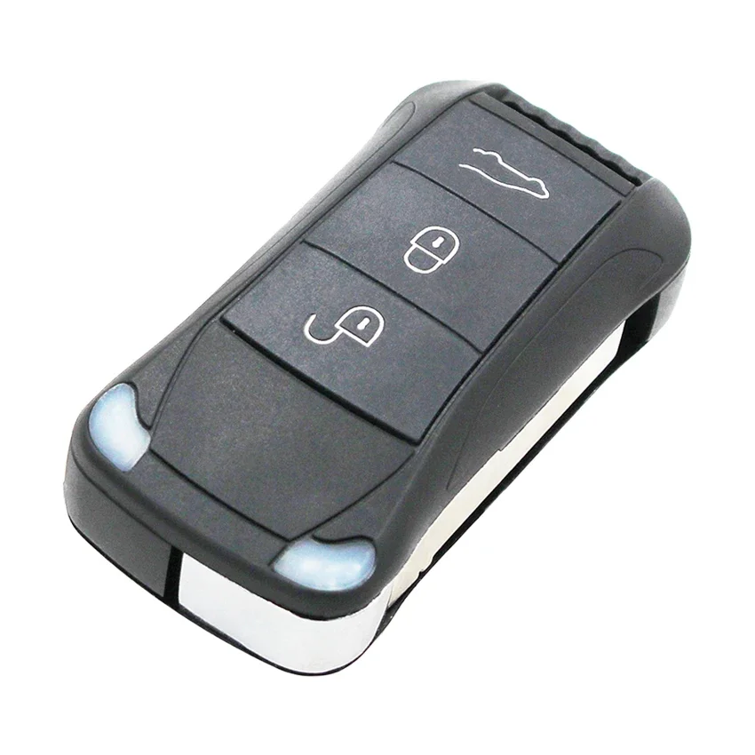 3 Buttons Flip Remote Key Shell Case Fob Porsche Cayenne Uncut HU66 Blade key case car key shell car remote key car key key shell