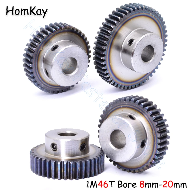 

Mod 1 46T Spur Gear Bore 8 10 12 - 20mm 45# Steel Transmission Gears 1 Module 46 Tooth Motor Pinion DIY Accessories Parts