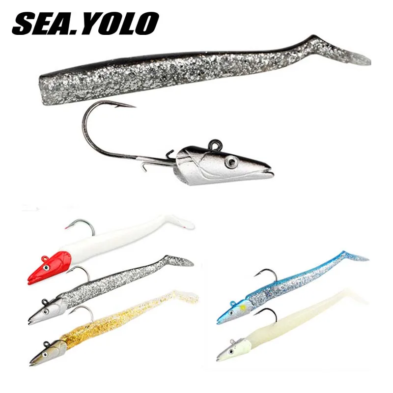 

Sea.Yolo 34g 19g JIG Lead Fish Head Hook Fishing Lure Lead Head Fish Soft Bait Long Throw For Bass Sea Fishing