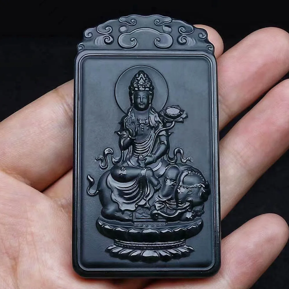 

Double-sided Engraving Bodhisattva Guanyin Pendant Natural Hetian Jade Neck-hewelry Fine Necklace Beads Chain Excellent Jewelry