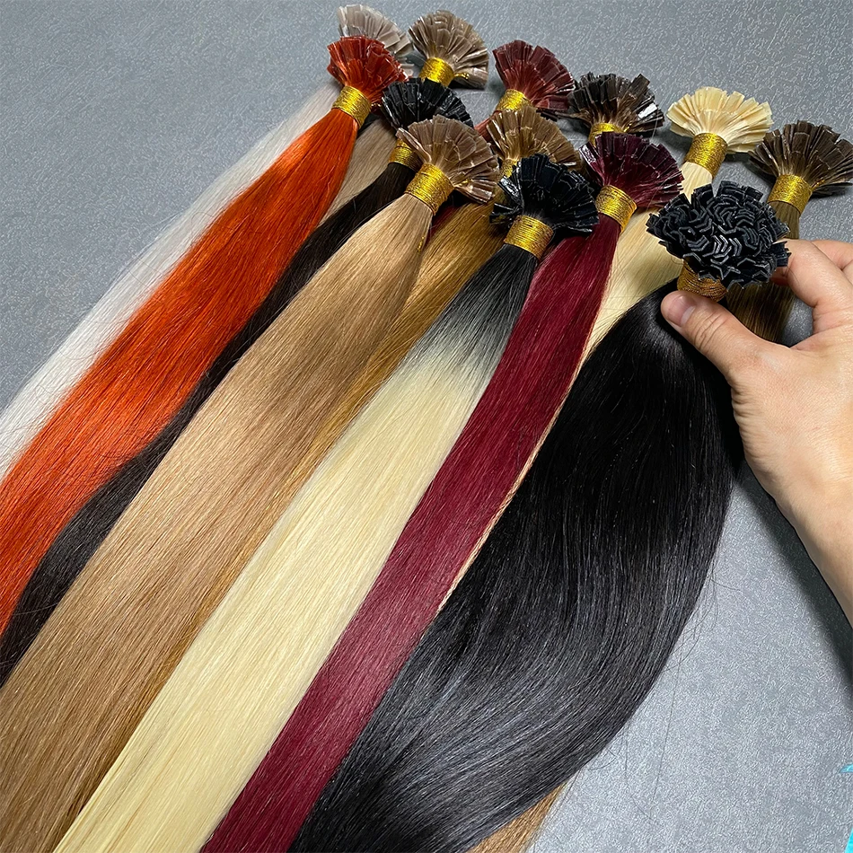 Extension per capelli con punta a V in vero capello umano al 100%, cheratina, capelli Remy, K-Tip, capelli brasiliani, morbidi, setosi, lisci, naturali per donna - immagine 3