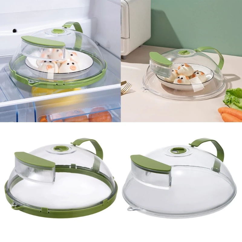 

Microwave Splatter Cover Guard Lid Clear Plates Dish Covers Microwave Oven Food Cover with Handle and Water Storage Box