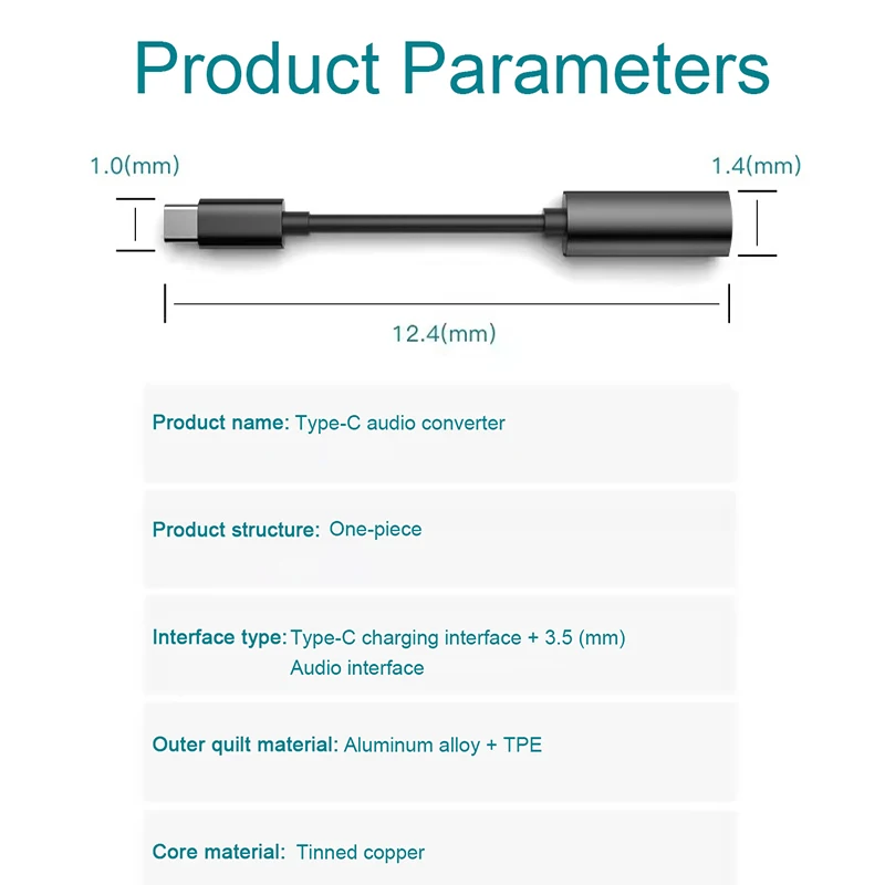 2-in-1 Type C to 3.5mm Headphone Jack Audio Adapter and USB C Charger