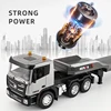 RTR Huina 1318 RC 1/18 Scale Tractor Truck 2.4G Model 9CH Remote Control Cars Toy with Flatbed Trailer Battery Gift Boys TH24252 4