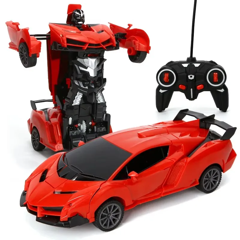 RC TRANSFORMER AUTO-ROBORTER Höhe 30cm Mit Licht & Sound "2,4GHz