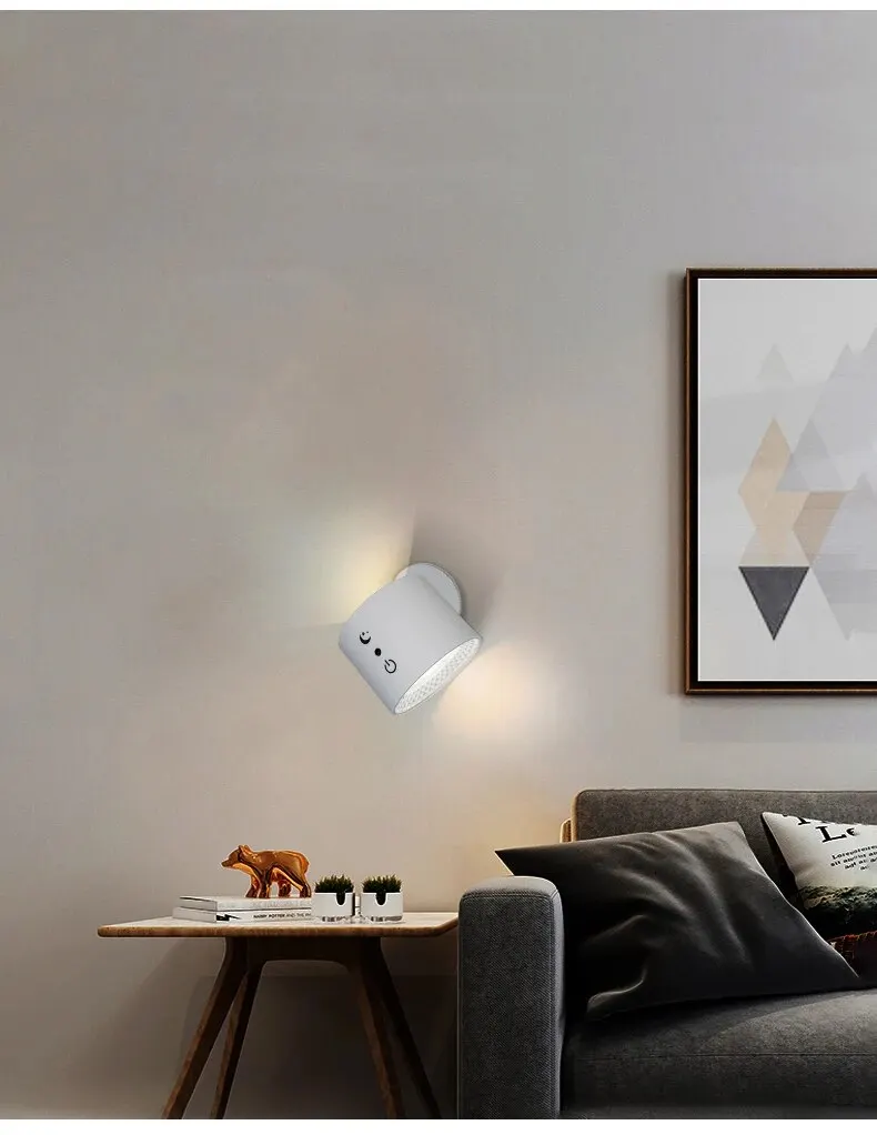 Lámpara Led de pared con Control táctil, luz nocturna portátil inalámbrica con recarga USB.