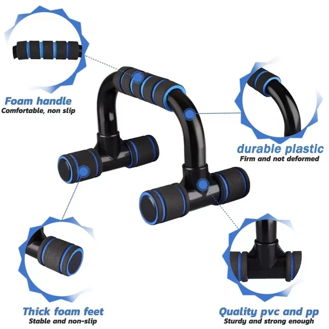 1 Pair of Gym Handles Non-slip Push-up Stand Strong Stable Pushup Bars Durable H-shaped Calisthenics Parallel Bars Fitness 3