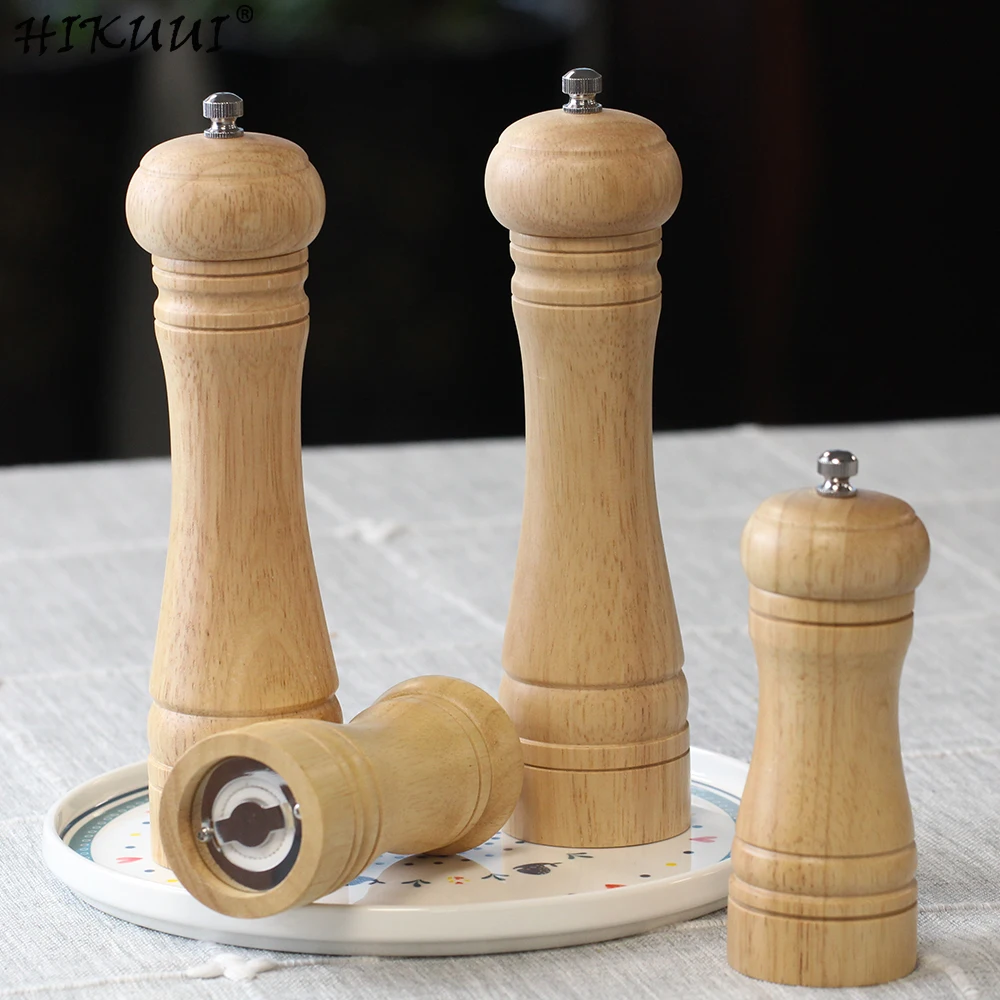 Kitchen Grinder for Salt Pepper Wooden Mill Grinder Peper Spice Seasoning Mill Hand Kitchen BBQ Tools