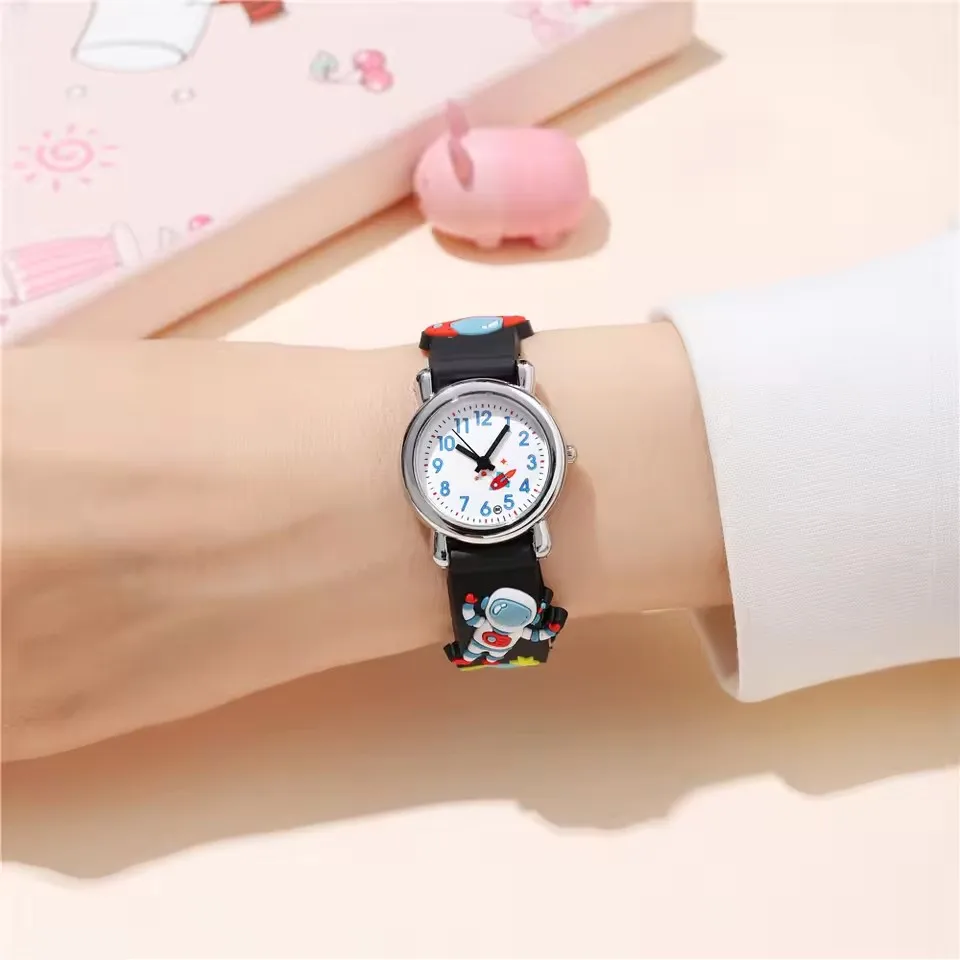 Hot Sell UFO Astronaut Children Watch for 1-15 Years Old Boys Soft Silicone Cartoon Kids Quartz Wristwatches Clock 5