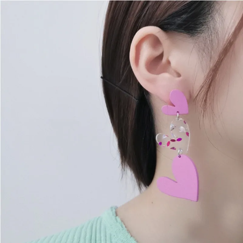 

New Valentine's Day Earrings Love Acrylic Earrings Sweet Women's Temperament Earstuds Gifts to Girlfriends