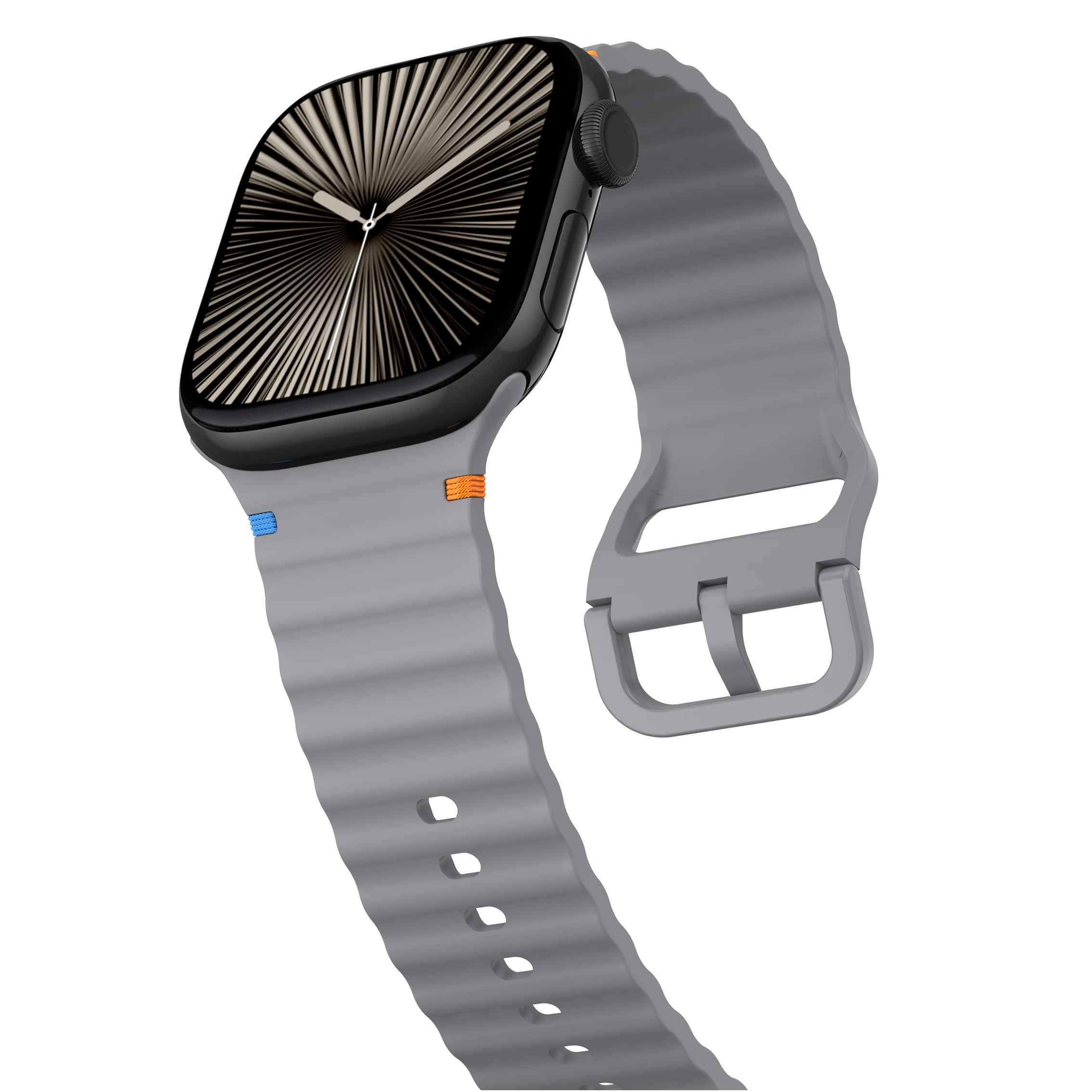 รูปสินค้า สายซิลิโคนลายคลื่นสำหรับ Apple Watch 46/42/44 มม.