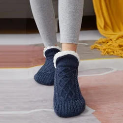 Cozy Men's Thermal Winter Slipper Socks - Thick, Non-Slip, Fuzzy Home Comfort - 35-39(240mm) (Navy blue)