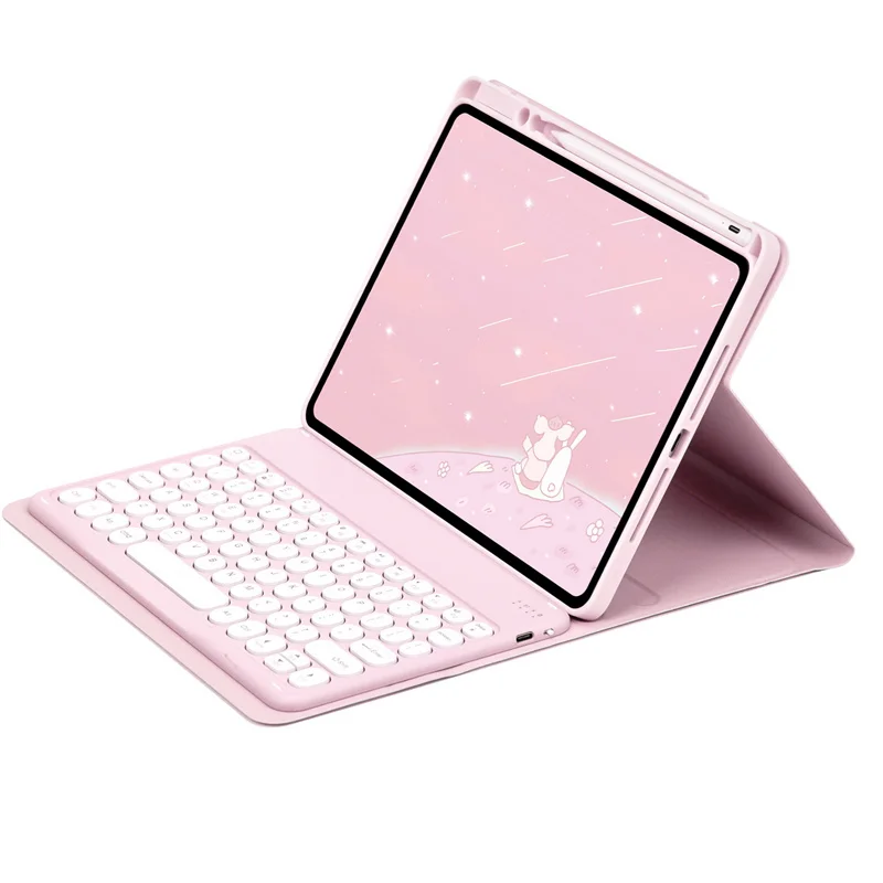 360° Rotating Tablet Keyboard Case with Pencil Holder and Multi-Language Keyboard