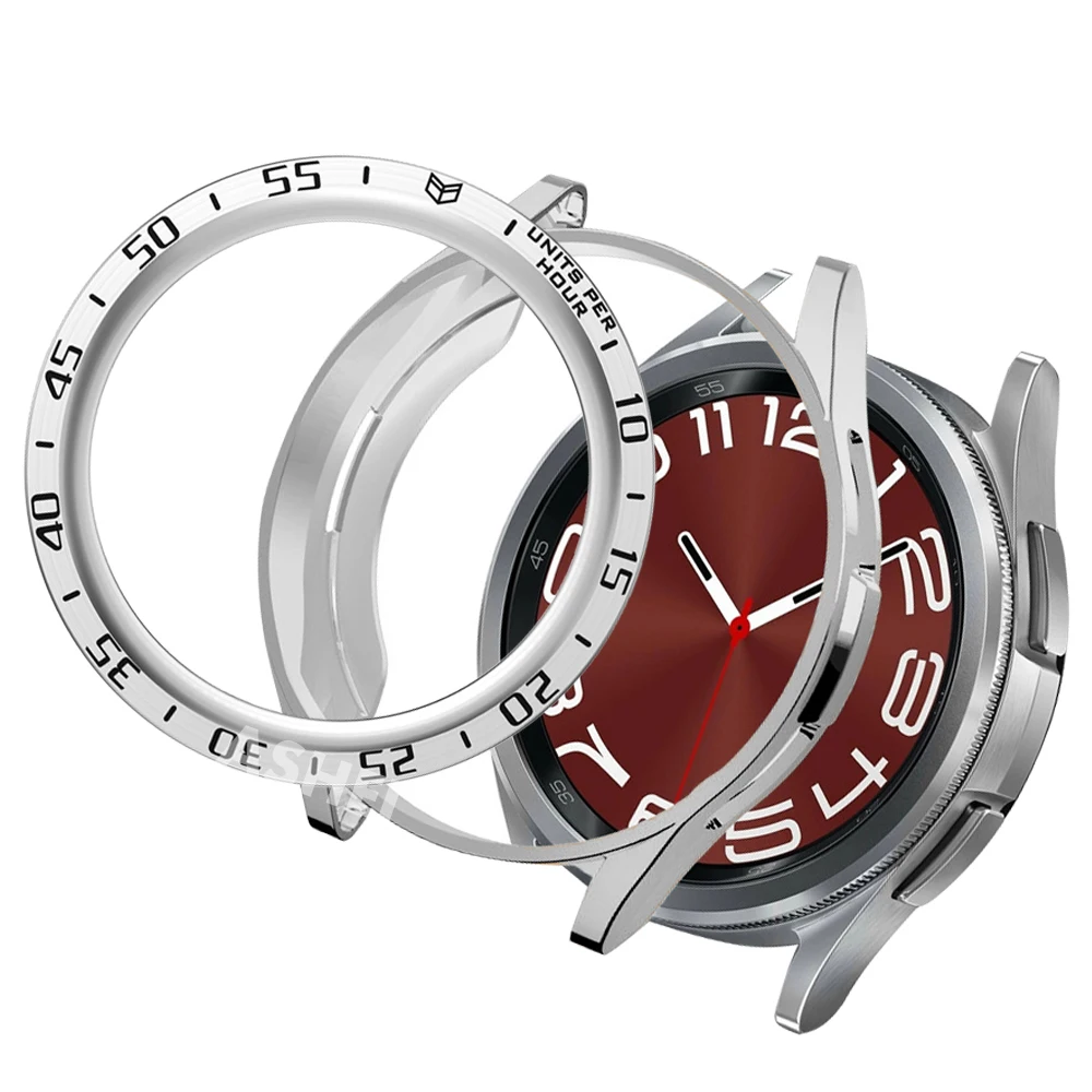 Per Samsung Galaxy Watch 6 Classic 47Mm 43Mm Custodia + Bezel Loop Metal Protector Per Galaxy Watch 6 Classic Soft Tpu Case Cover