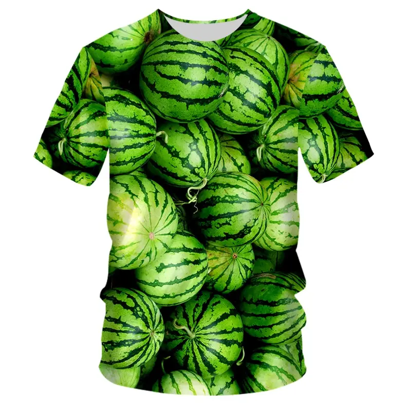 Watermelon Print Short Sleeve T Shirt for Men and Women