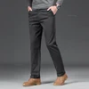 9 Color Men's Cotton Casual Pants Elastic Waist Slim Straight Solid Color Business Trousers Four Seasons Brand Male Clothes 4