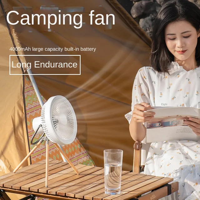 2023 Új Kültéri Vezeték Nélküli Töltés Kemping Kis Ventilátor Nagy Kapacitású Hordozható Kettős Felhasználású Usb Éjszakai Fény Mennyezeti