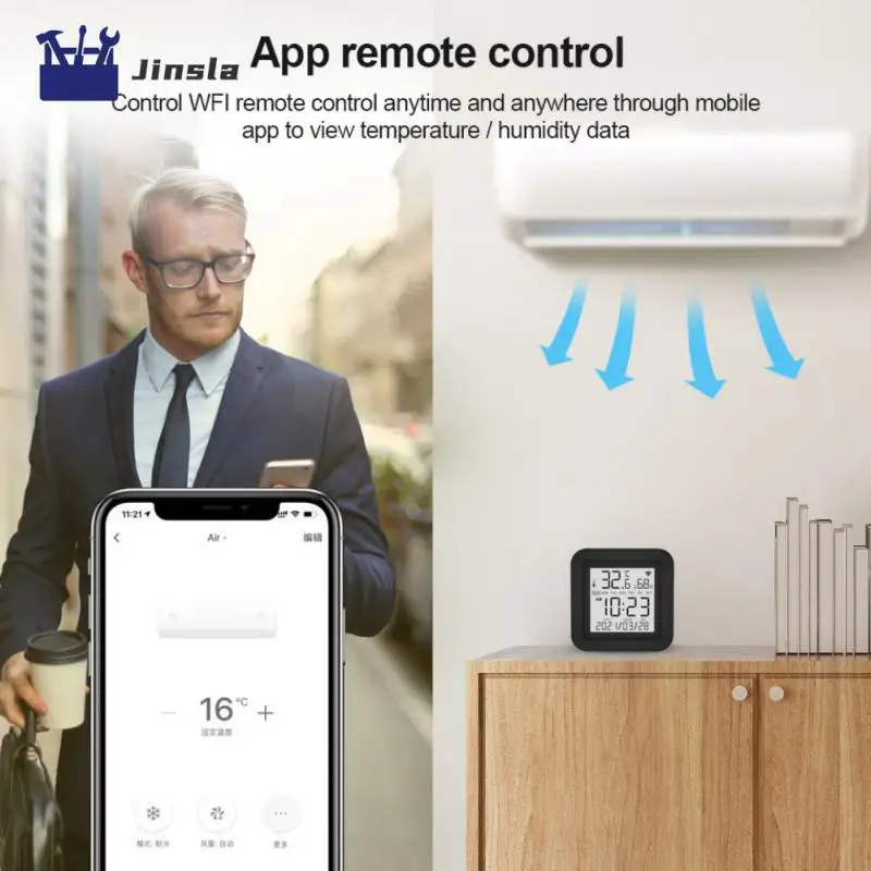 

Voice Control With Alexa Or Home Universal Ir Remote Smart Control For Multiple Devices Temperature Humidity Sensor