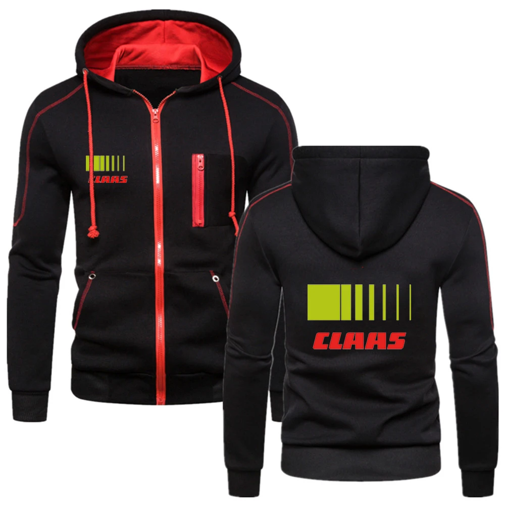 Claas 2023 Spring and Autumn New Style Men's Leisure comfortable Breathable Hoodies Sweatshirts Zipper Solid Color coat tops