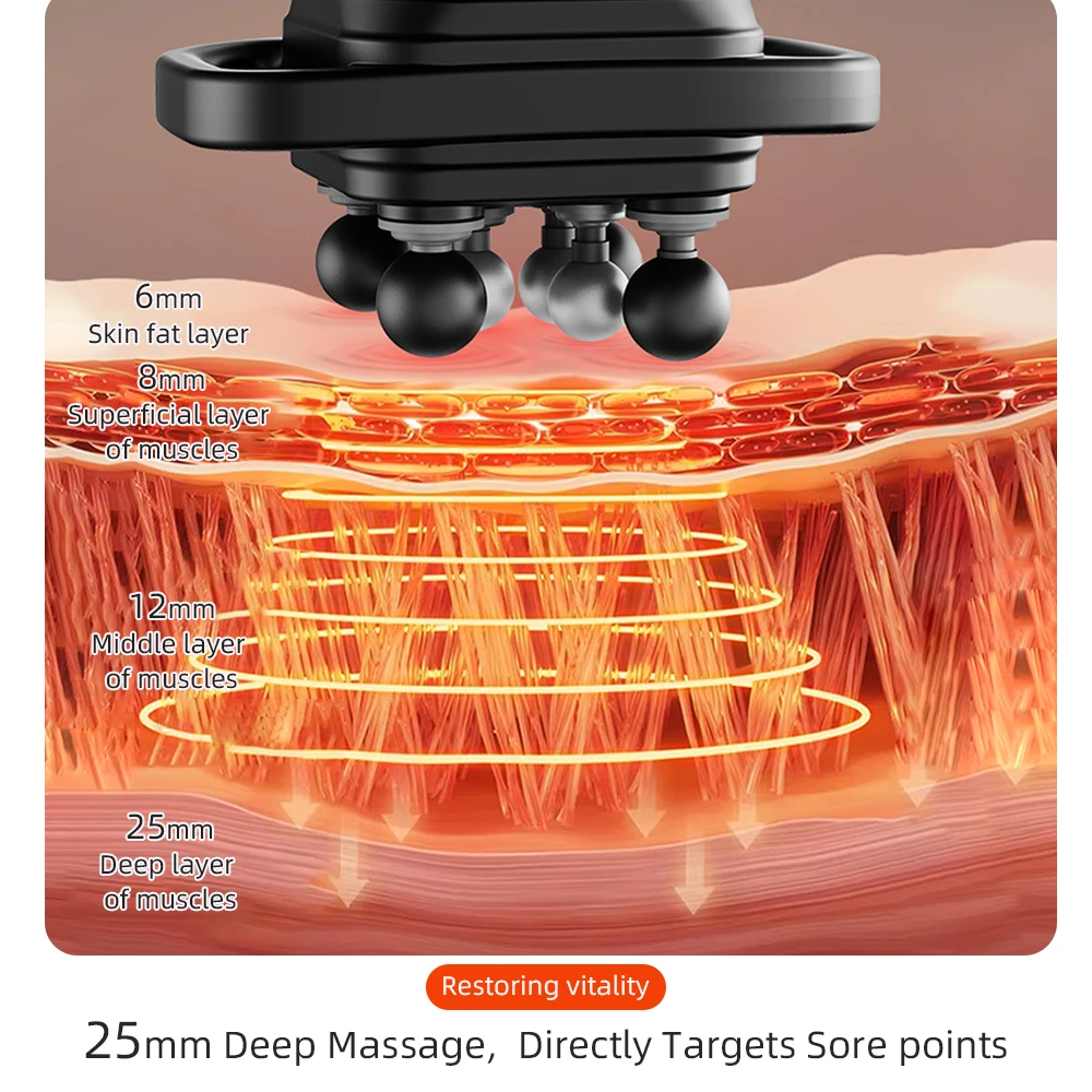 8-Head Fascia Gun High-Frequency Vibration Body Massage Gun Back and Waist Massager Neck Shoulder Massager Muscle masajeador