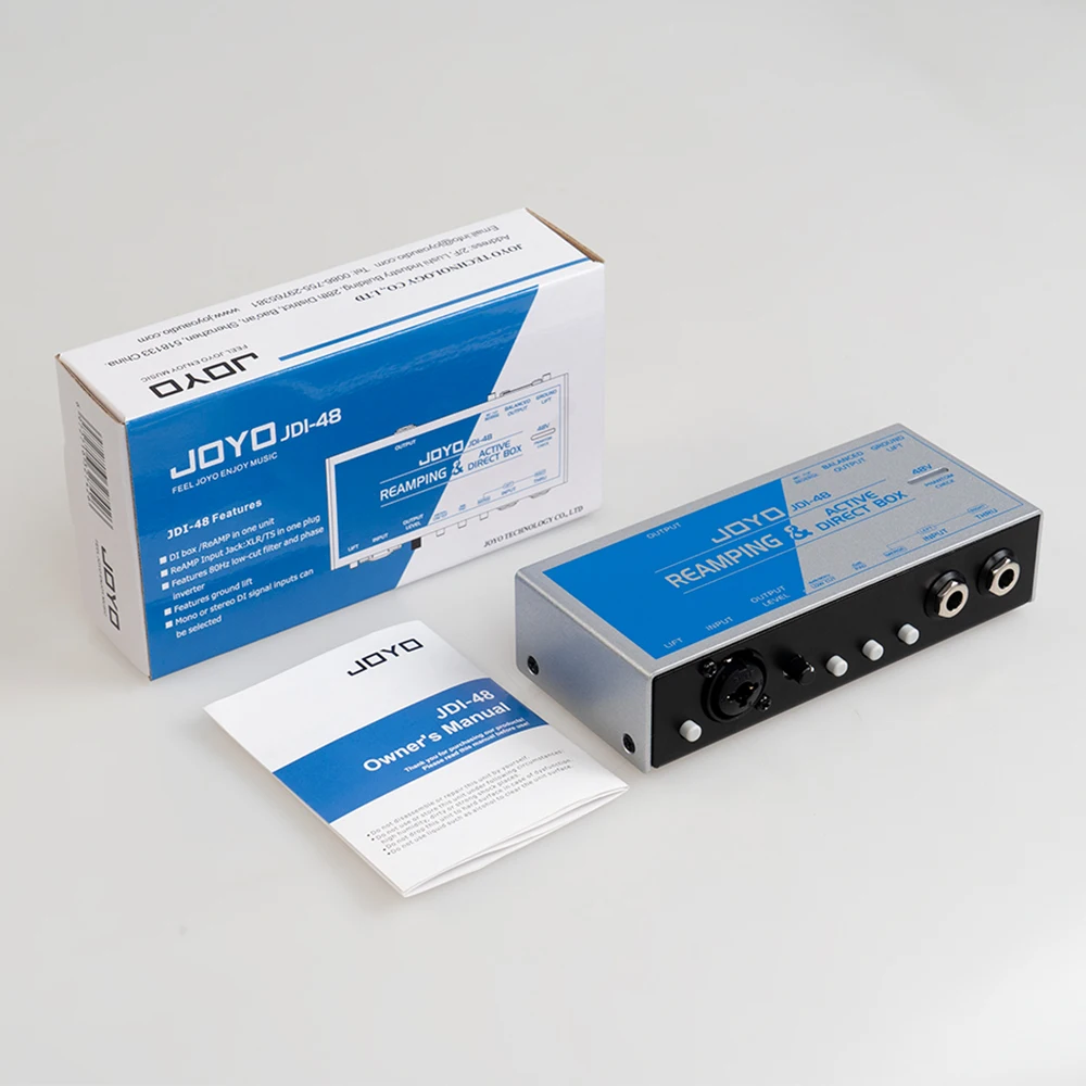 JDI-48 REAMPING and DI Functions 2 in 1 Phantom Powered 48V Active Direct Box +