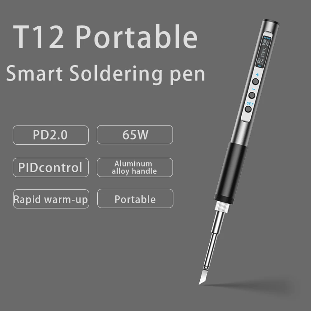 

Intelligent Electric Soldering Iron Portable 65W Soldering Station OLED Metal CNC Housing 180-450℃ Temperature Adjustment Type-C