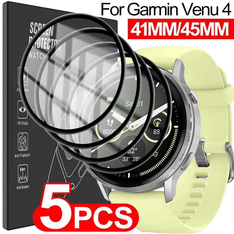 for Garmin Venu4 41MM 45MM Screen Protectors Anti-scratch Smartwatch Protective Cover 3D Coverage Films for Garmin Venu4 41/45MM