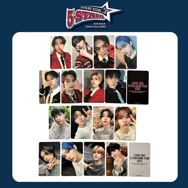 

Straykids 5-STAR Dome Tour 2023 Photocards Felix Han Personal Selfie Postcards 8pcs/Set Two-sides Print Copper Cards Fan Gift