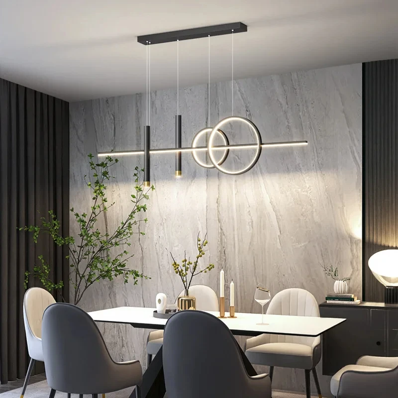 Modern Dining Room Pendant Light LED Smart Remote Control Dining Table Hanging Lamp Luxury Lustre Home Indoor Decor Chandelier 5