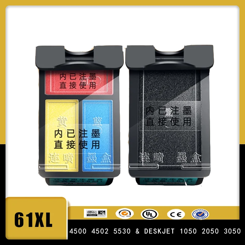 

Vilaxh 61XL Compatible Ink Cartridge for HP 61XL for hp61 for hp 61 Envy 4500 4502 5530 Deskjet 1050 2050 3050 3054 3000 1000