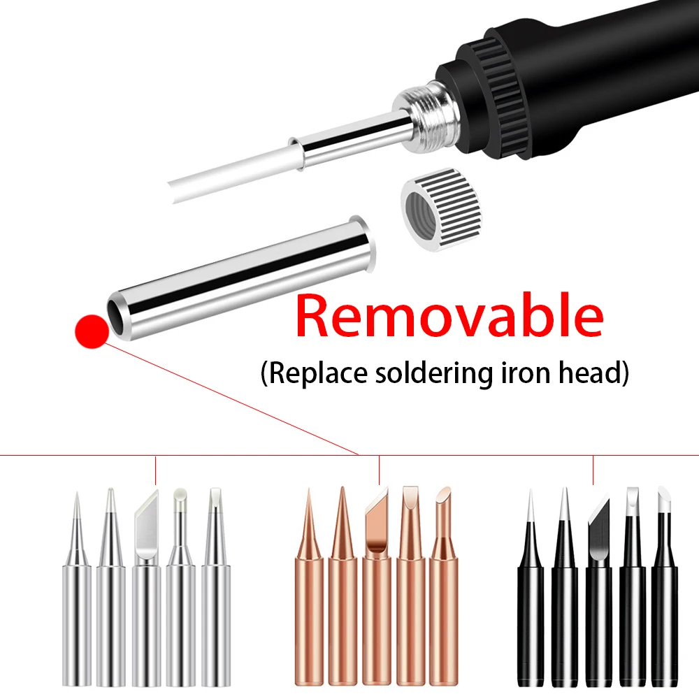 Adjustable Temperature Electric Soldering Iron 220V 110V 60W 80W Welding Solder Rework Station Heat Pencil Tips Repair Tools Kit soldering iron electric soldering iron soldering iron kit soldering iron set