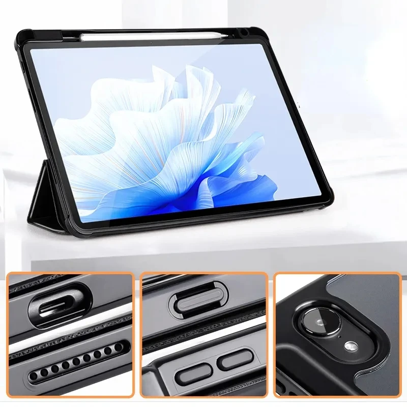 Case For Huawei MatePad 11 2023 2021 Stand Smart Cover for Mate Pad Air 11.5 Acrylic Backboard PU Leather Cover Tablet Protector