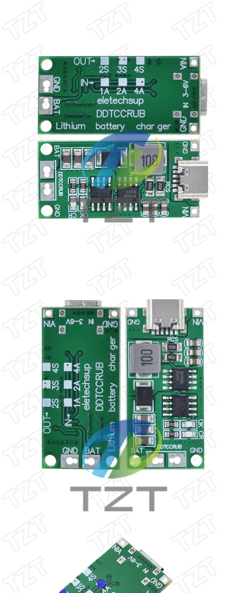 DIYTZT 1/2/5PCS 18650 Lithium-Batterie Multi-Cell 2S 3S 4S Typ-C bis 8,4V 12,6V 16,8V Step-Up Boost LiPo Polymer Li-Ion Ladegerät – Detail 4