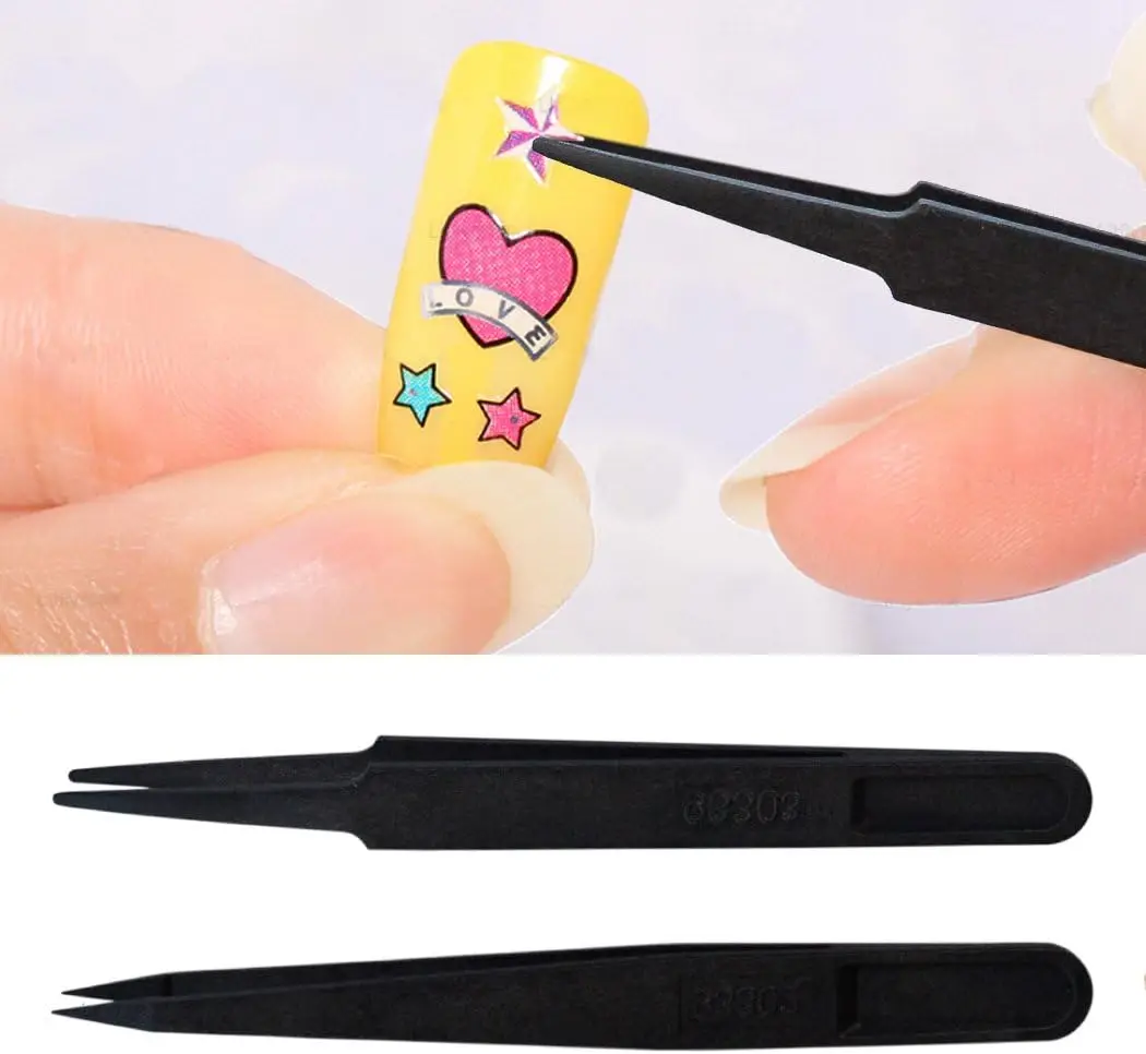 Plastic Pointed Tip Anti-static Carbon Fiber Electronic Tweezers Kit Electronics DIY Repair Tool 8PCS precision tweezers tweezer tool esd anti static tweezers soldering tweezers