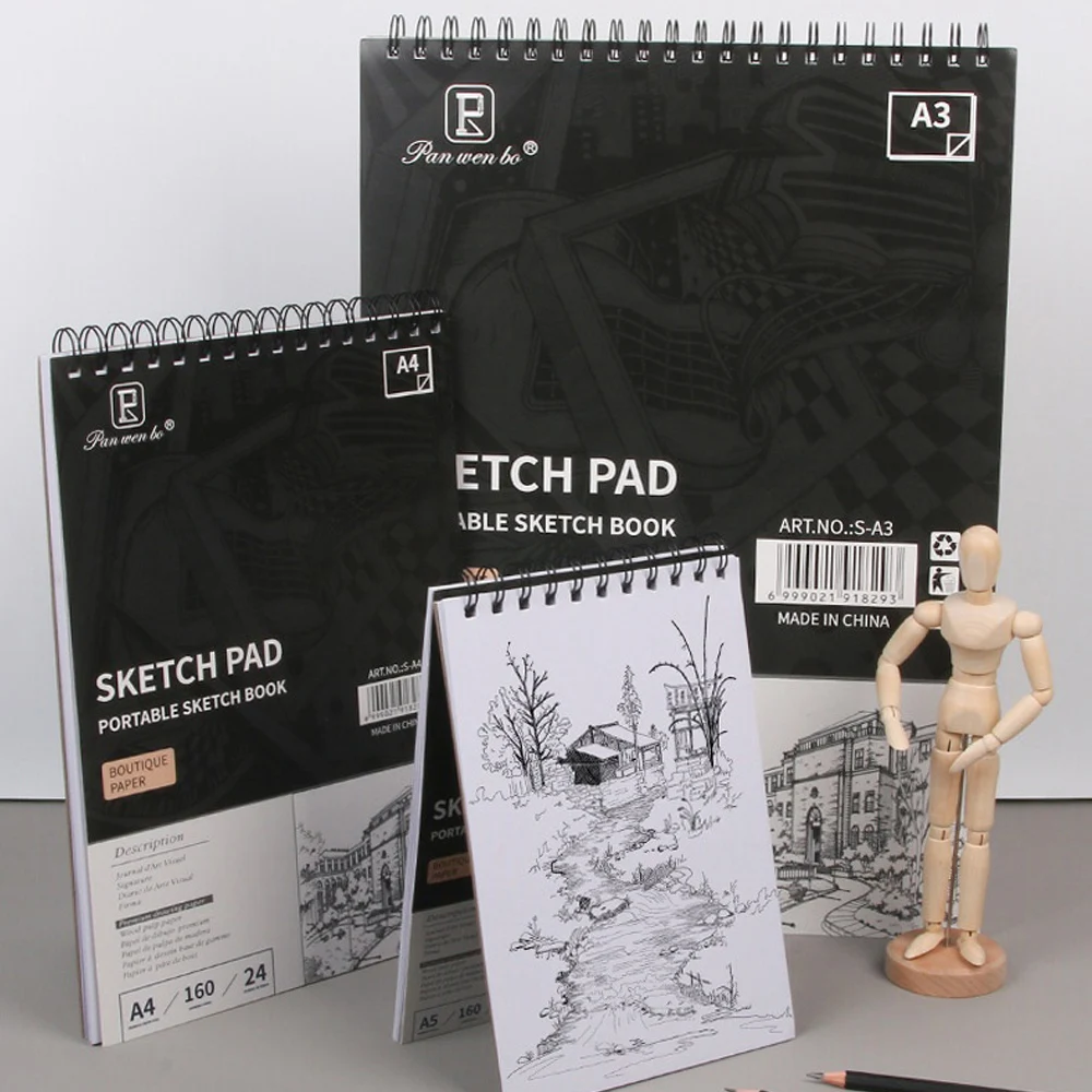 

Professional Sketchbook A3/A4/A5 24 Sheets Drawing Pad 160gsm Acid-Free Paper Ideal for Dry Media Perfect for Beginners
