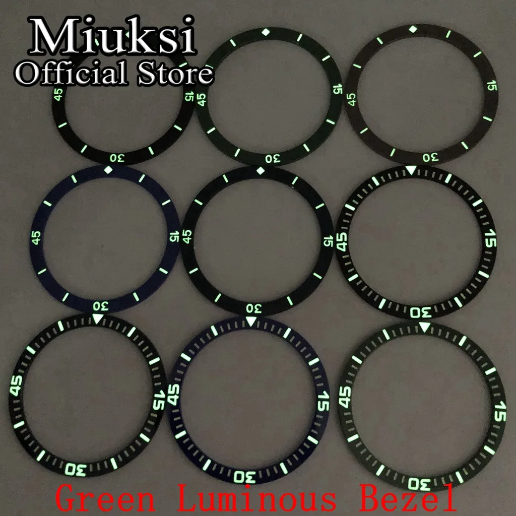 Miuksi 40mm Retro Watch Case with Domed Glass and Luminous Bezel