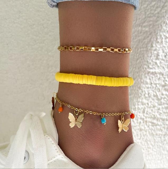 Anklets Butterfly Ankel Bracelet for Women Leg Chain Foot Jewelry Beach Accessories Ancklets Sandals Schmuck