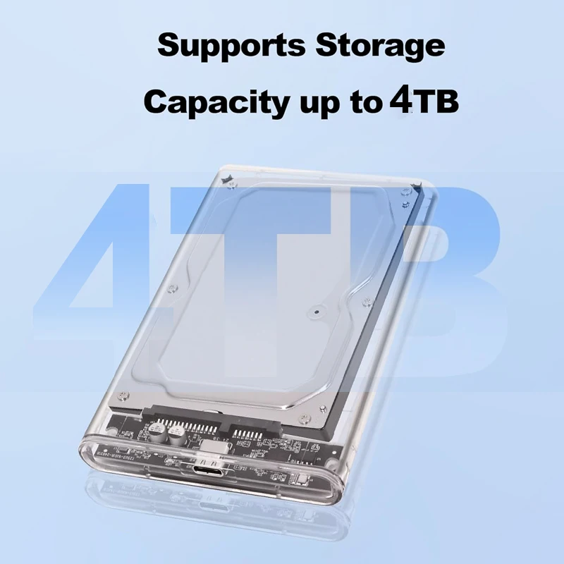 USB 3.1/USB 3.0/타입 C HDD 인클로저 2.5인치 SATA SSD 외장 하드 드라이브 케이스 5Gbps 전송 속도 도구 없이 설치 가능한 하드 디스크 박스