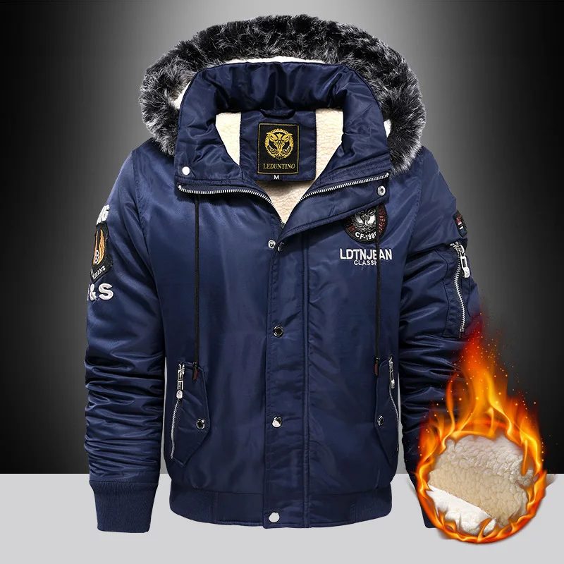 

2023 Winter Outdoor Warm Casual Down Parkas Coat Oversize Plus Velvet Thick Brand Keep Men's Black Red Padded Oversized Jacket